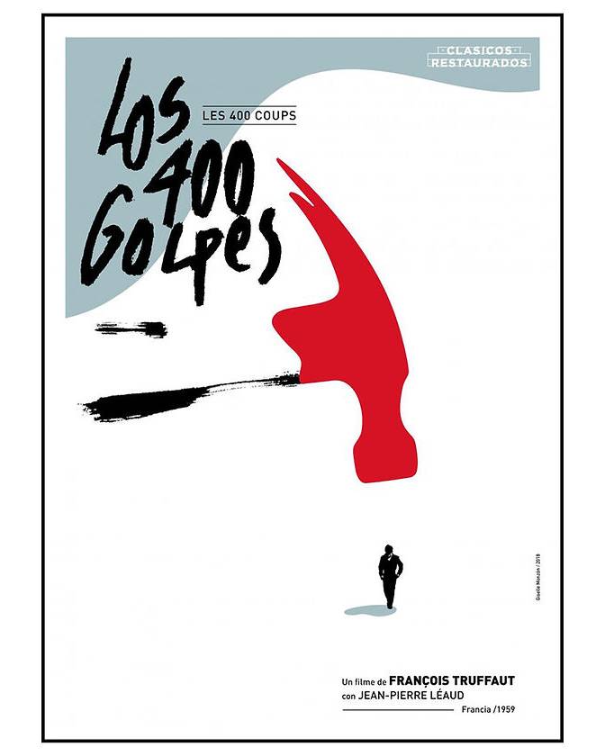 Les 400 Coups silkscreen poster by Giselle Monzón