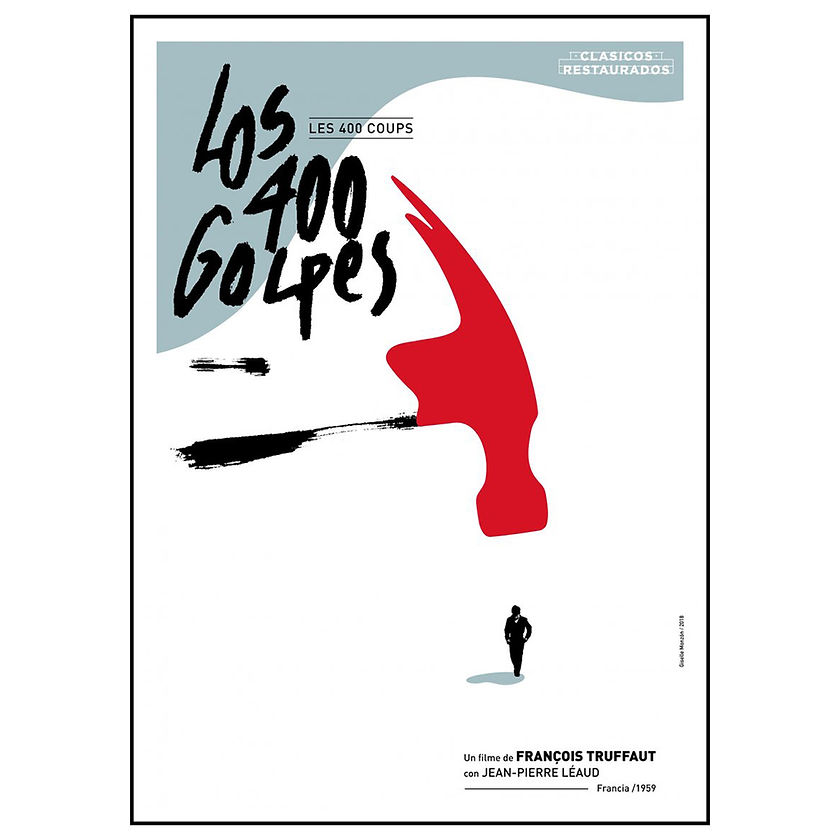 Les 400 Coups silkscreen poster by Giselle Monzón