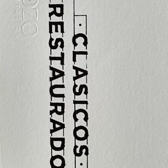 Clasicos Restaurados on block letter. 46/50 written with pencil